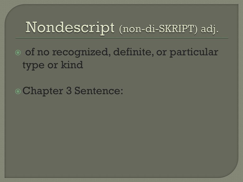 Define nondescript 2024