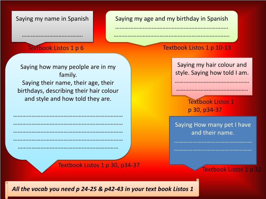 PPT - Saying my age and my birthday in Spanish ……………………………………………………………….. …………………………………………………………………. PowerPoint Presentation - ID:2827320