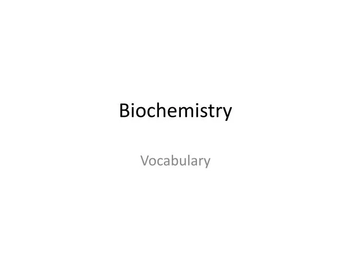 biochemistry n.