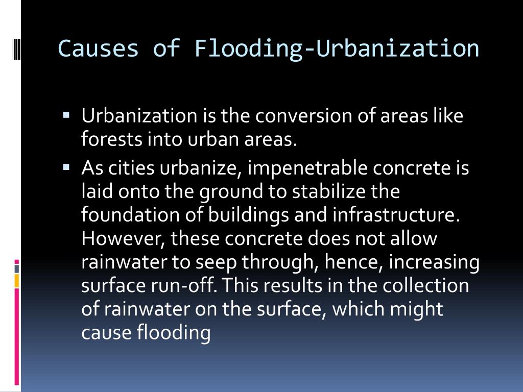 urbanisation causes flooding case study