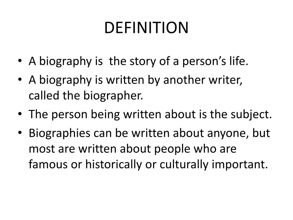 biography definition and example