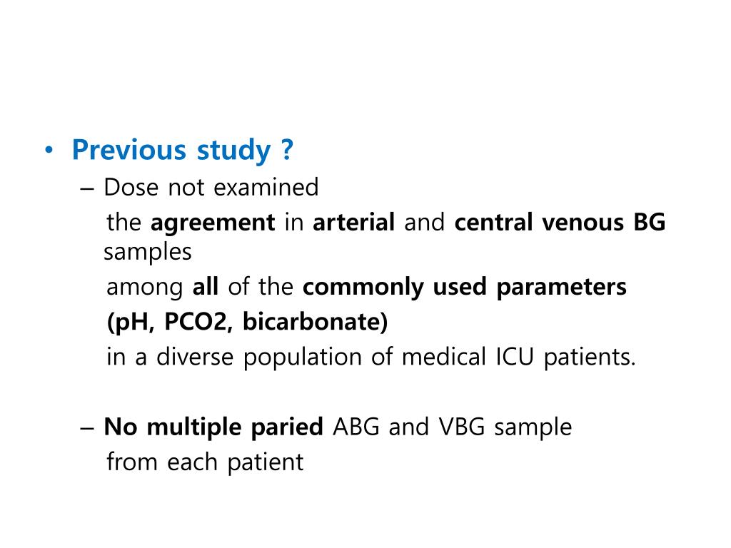 PPT - Agreement between Central Venous and Arterial Blood Gas ...
