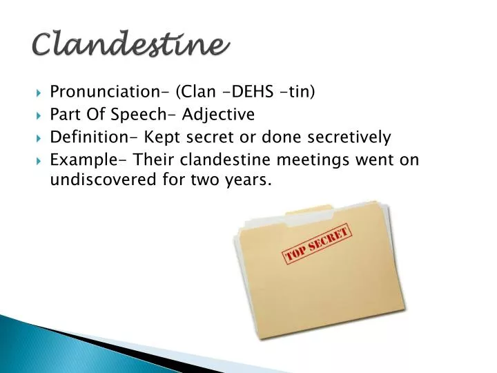 PPT Clandestine PowerPoint Presentation, free download