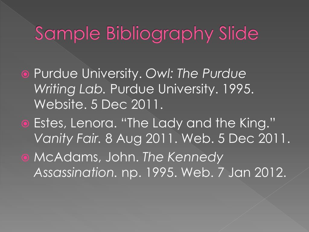 how to write a bibliography for a powerpoint presentation