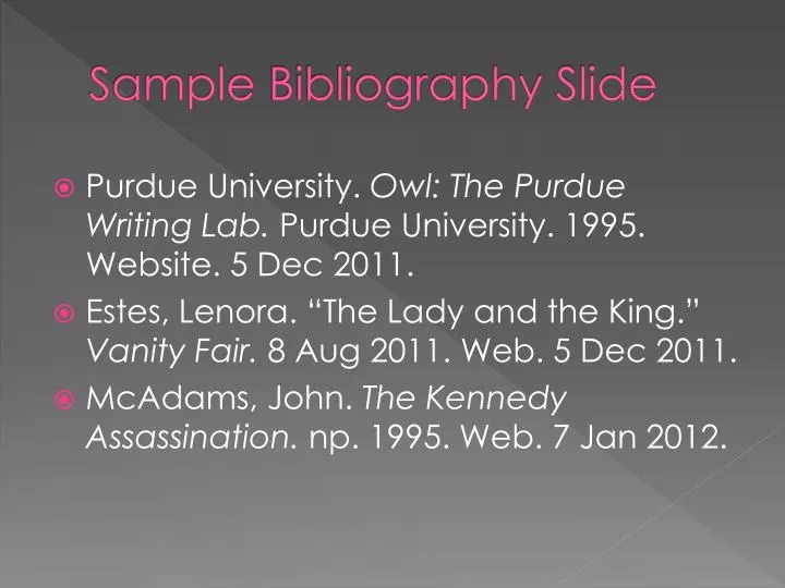slide presentation bibliography