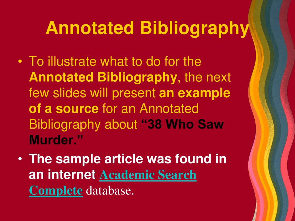 annotated bibliography ppt presentation