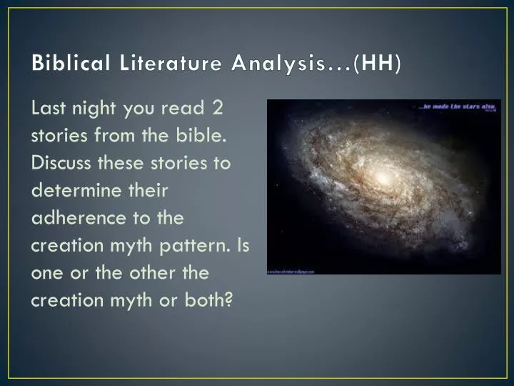 biblical literature analysis hh n.
