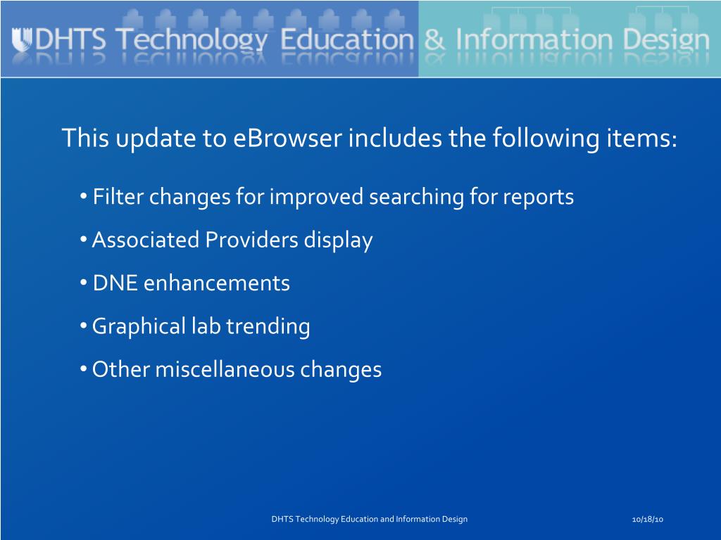 Ppt Ebrowser Updates Powerpoint Presentation Free Download Id