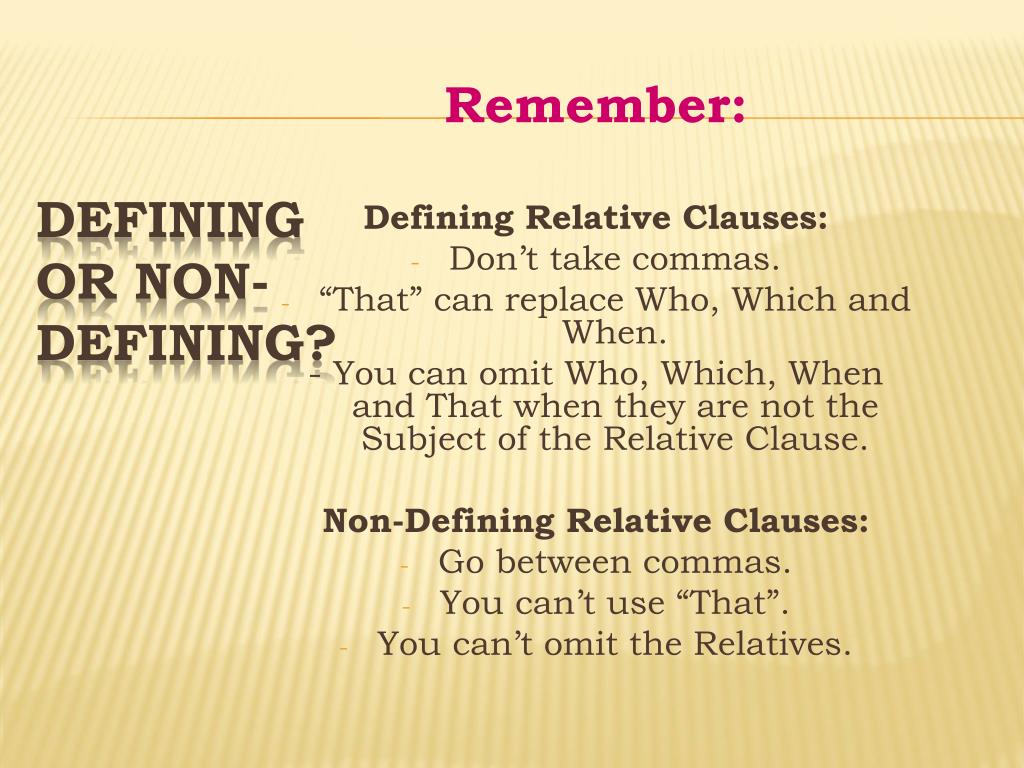 PPT - Relative Clauses PowerPoint Presentation, free download - ID:2832235
