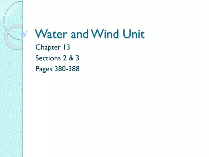 water and wind unit n.