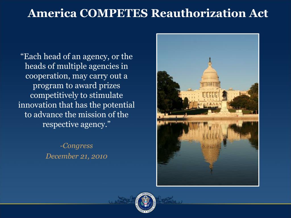 PPT America COMPETES Act and Incentive Prizes in FY 2012 PowerPoint