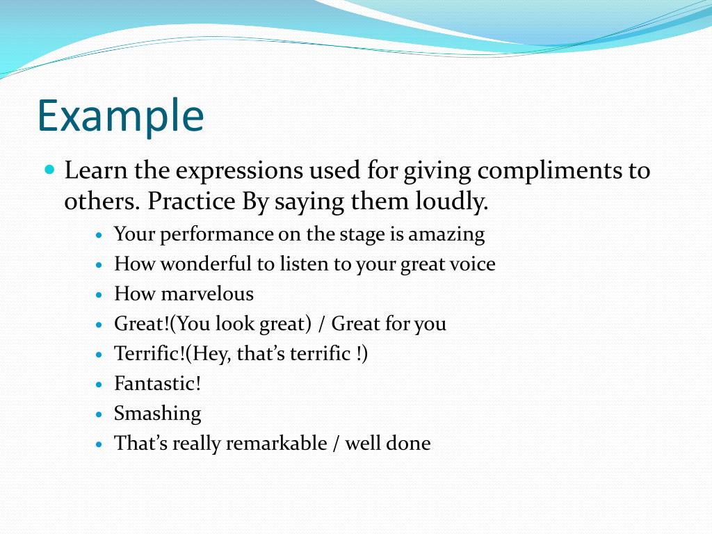 compliment on good presentation