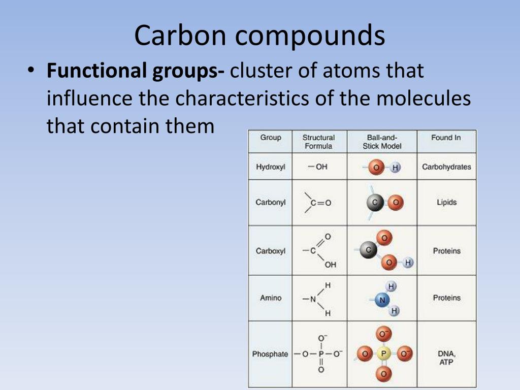 Cluster group. Carbon Compounds. Groups of Compounds. Organic Compounds. Compounds with Carbon.