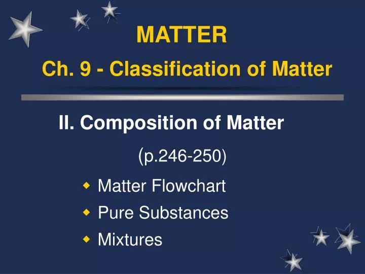 Classification Of Matter Flow Chart