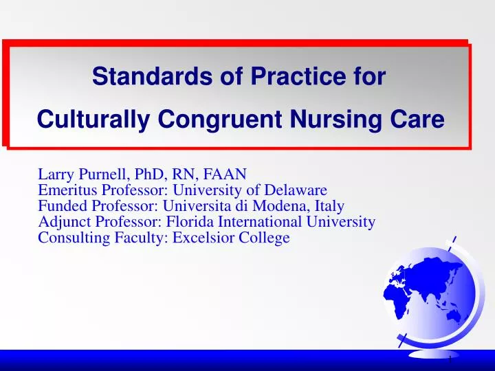 PPT Standards of Practice for Culturally Congruent