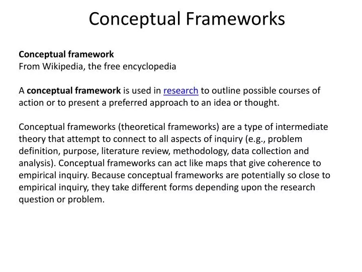 what is the purpose of conceptual framework in research