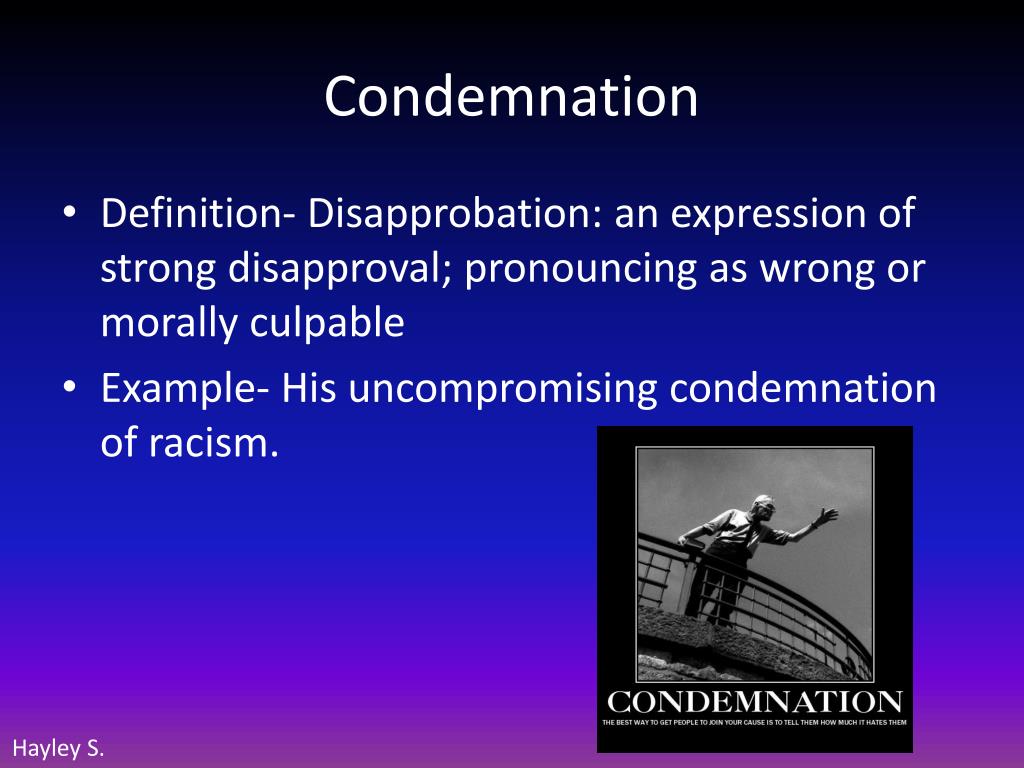 PPT Condemnation PowerPoint Presentation free download ID 2835958
