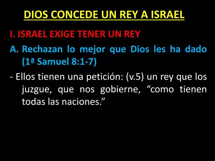 PPT - DIOS CONCEDE UN REY A ISRAEL PowerPoint Presentation, free ...