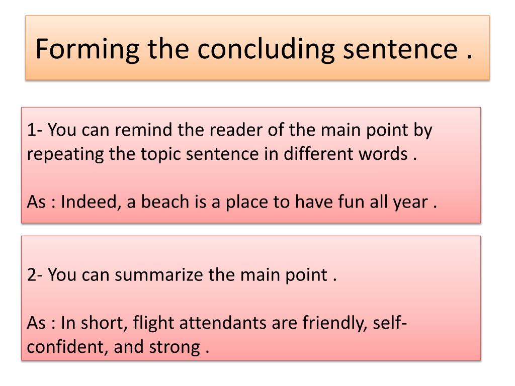 what does concluding sentence mean in an essay