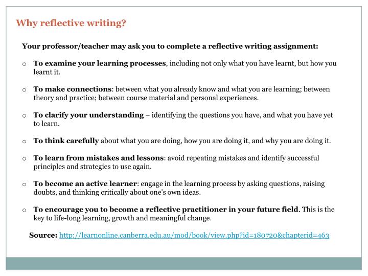 Reflective writing powerpoint presentations