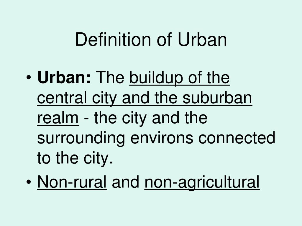 urban meaning for essay