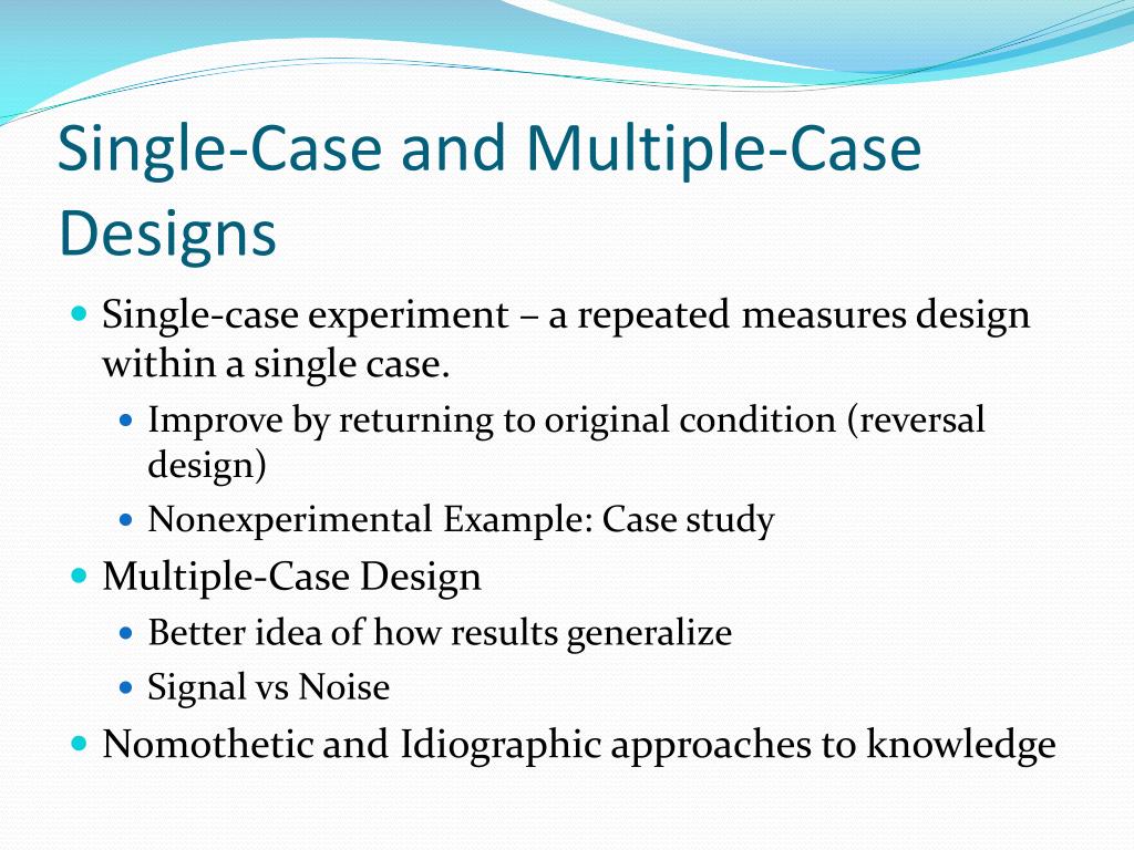 single case research designs are best suited to