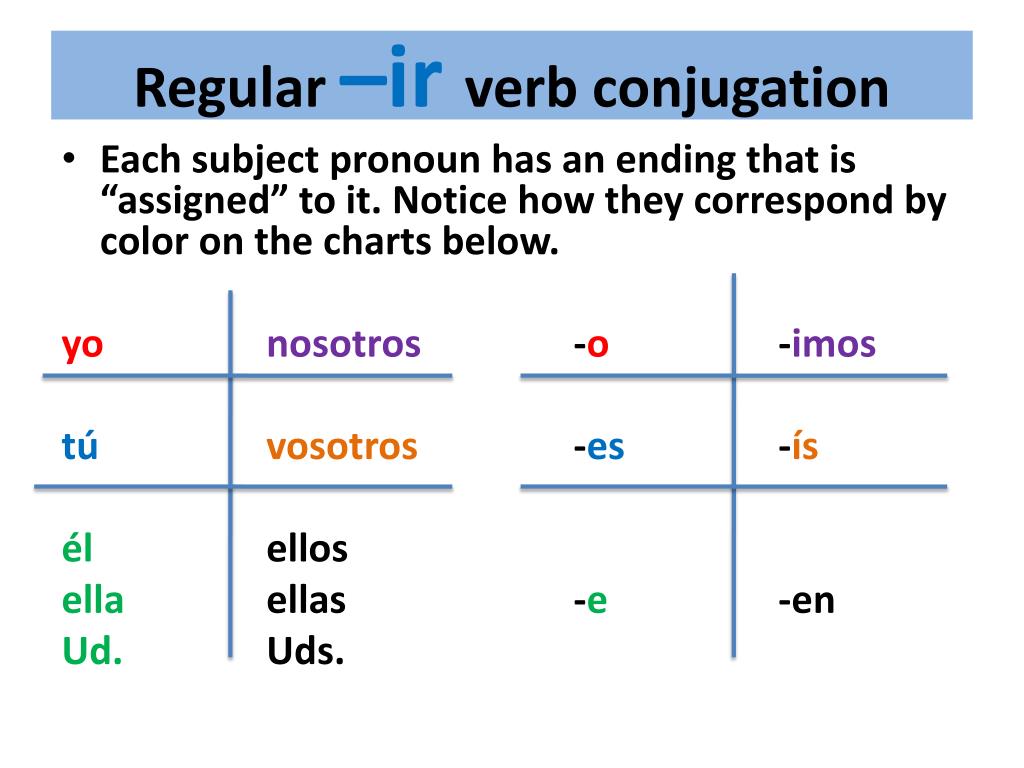Regular -irverb conjugation.