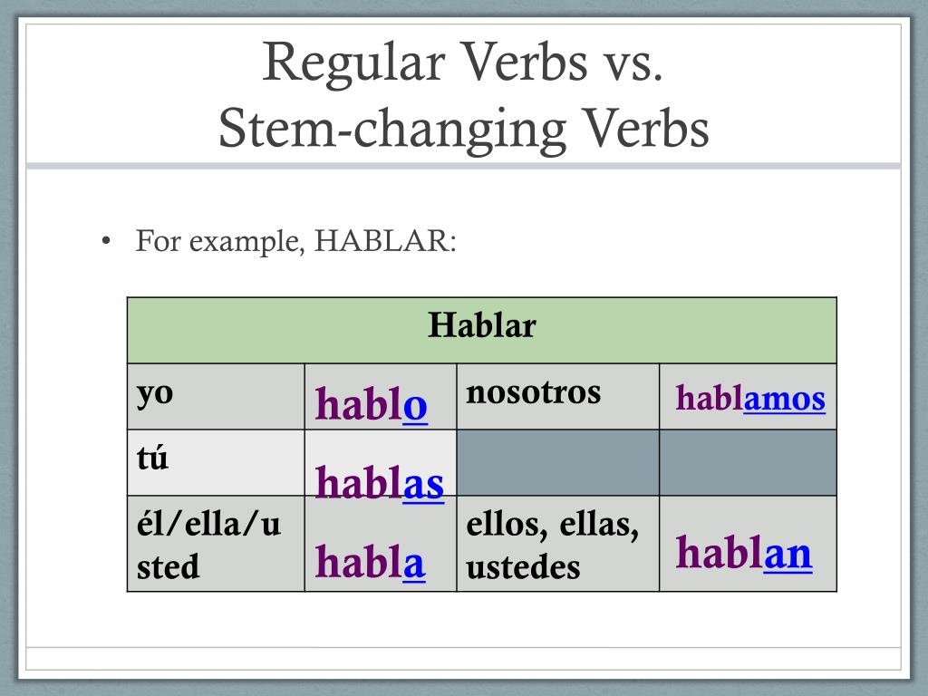 stem changing verbs
