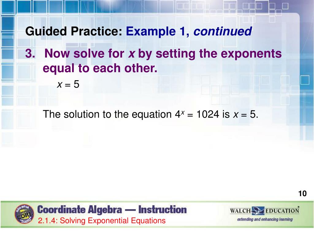 PPT - Mastering Exponential Equations: Key Concepts & Guided Practice ...