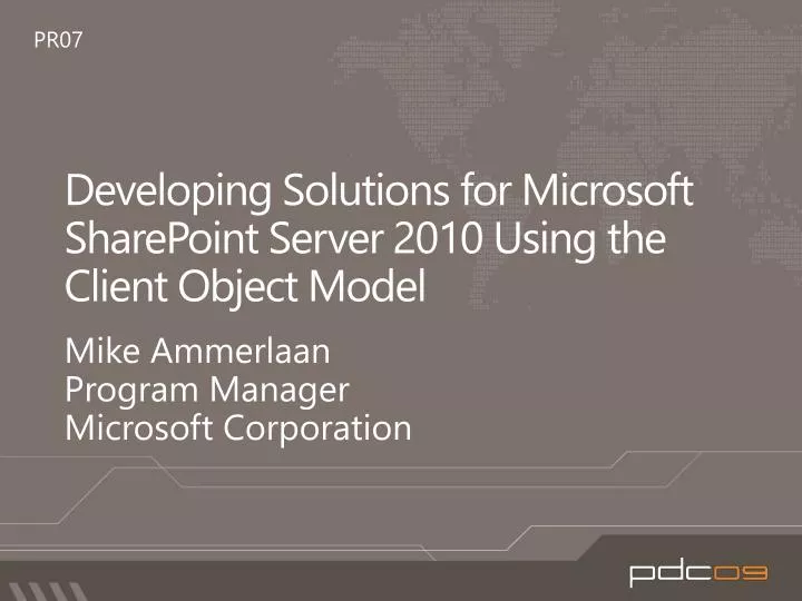 Sharepoint 2010: Client Object Model – YLRDTO