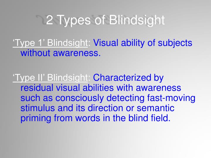 PPT What is Blindsight? PowerPoint Presentation ID2838348