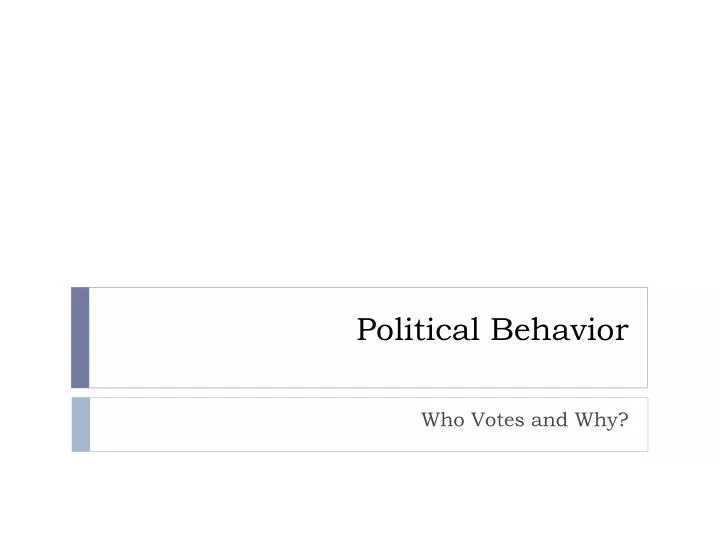 PPT - Political Behavior PowerPoint Presentation, free download - ID ...