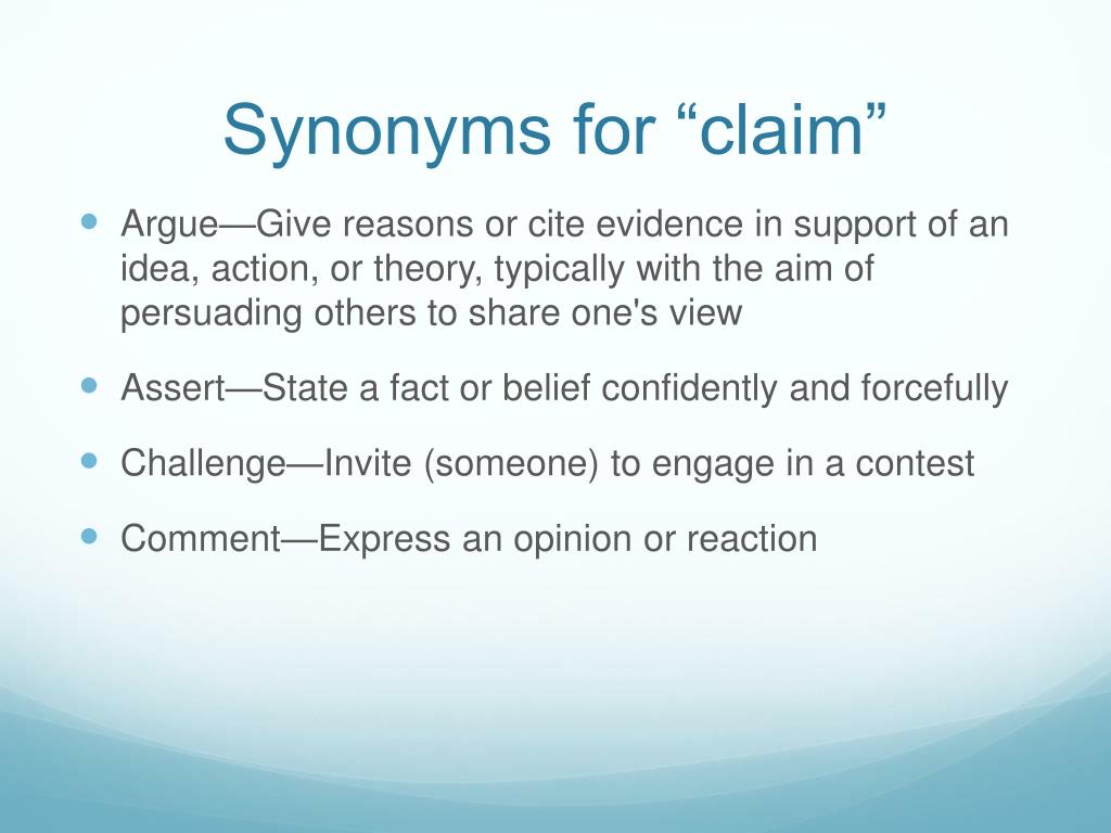 claims synonym essay