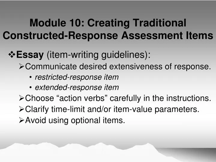 writing essay test items writing essay test items