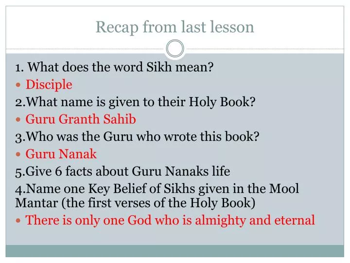 PPT - Recap from last lesson PowerPoint Presentation, free download