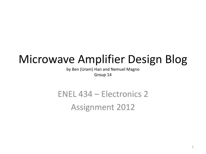Ppt Microwave Amplifier Design Blog By Ben Uram Han And Ppt Microwave Amplifier Design Blog
