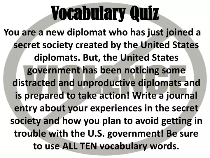 vocabulary quiz n.