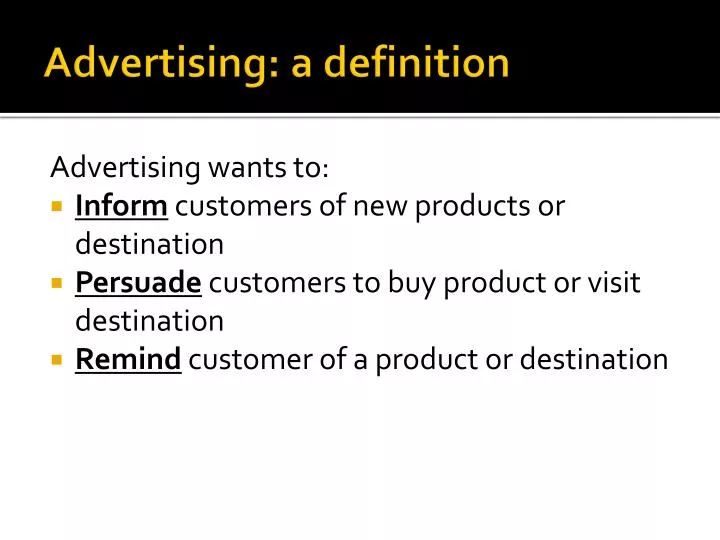 PPT Advertising a definition PowerPoint Presentation, free download ID2841606