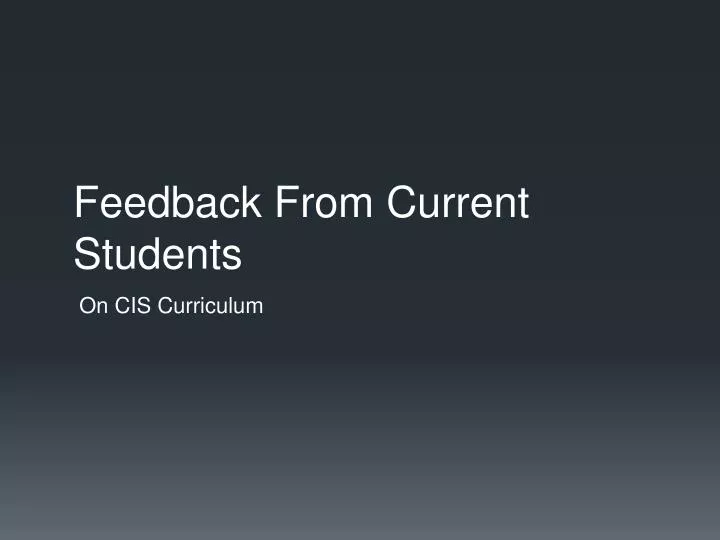 feedback from current students n.