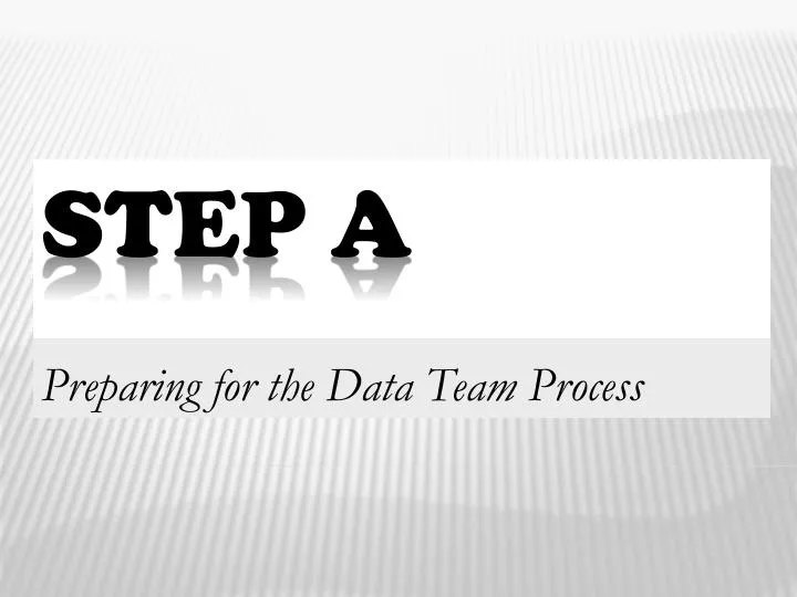 preparing for the data team process n.