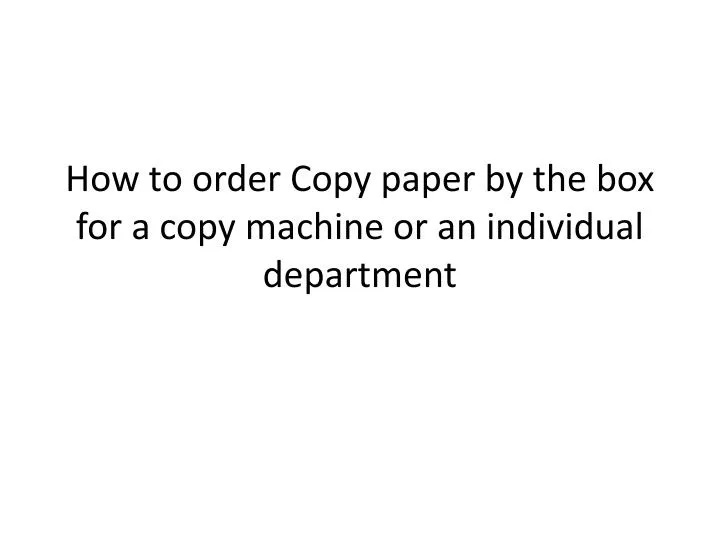 order copy paper