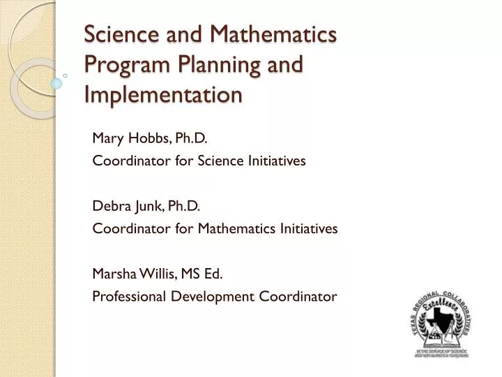 PPT - Science and Mathematics Program Planning and Implementation ...