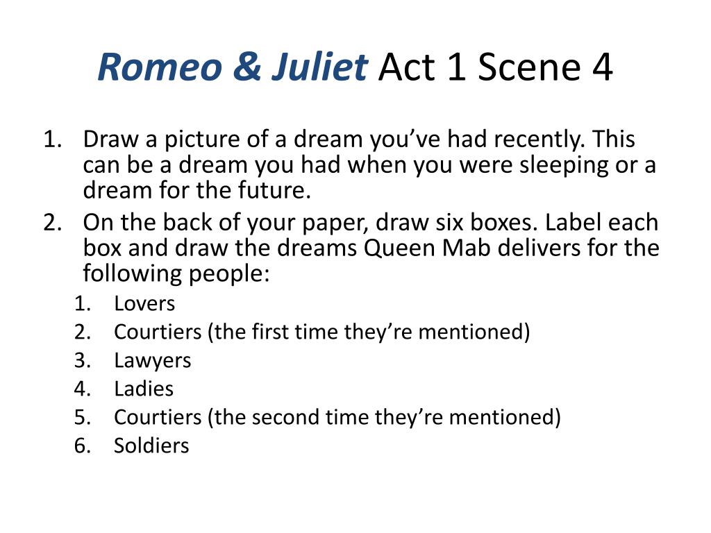 PPT Romeo Juliet Act 1 Scene 4 PowerPoint Presentation Free 