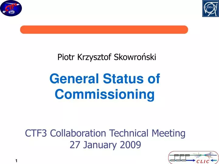 general status of commissioning n.