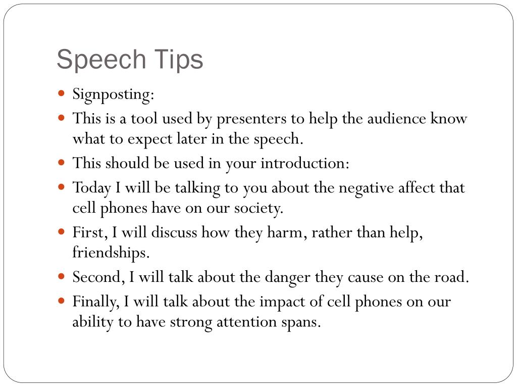 project speech meaning