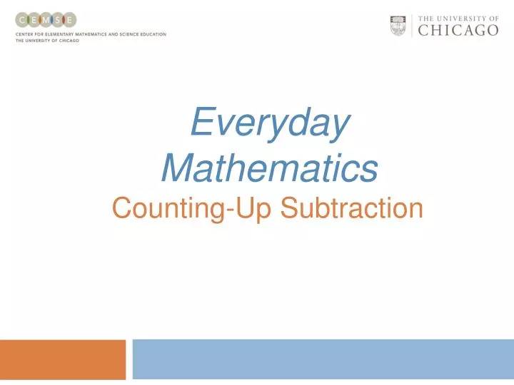 PPT Everyday Mathematics CountingUp Subtraction PowerPoint