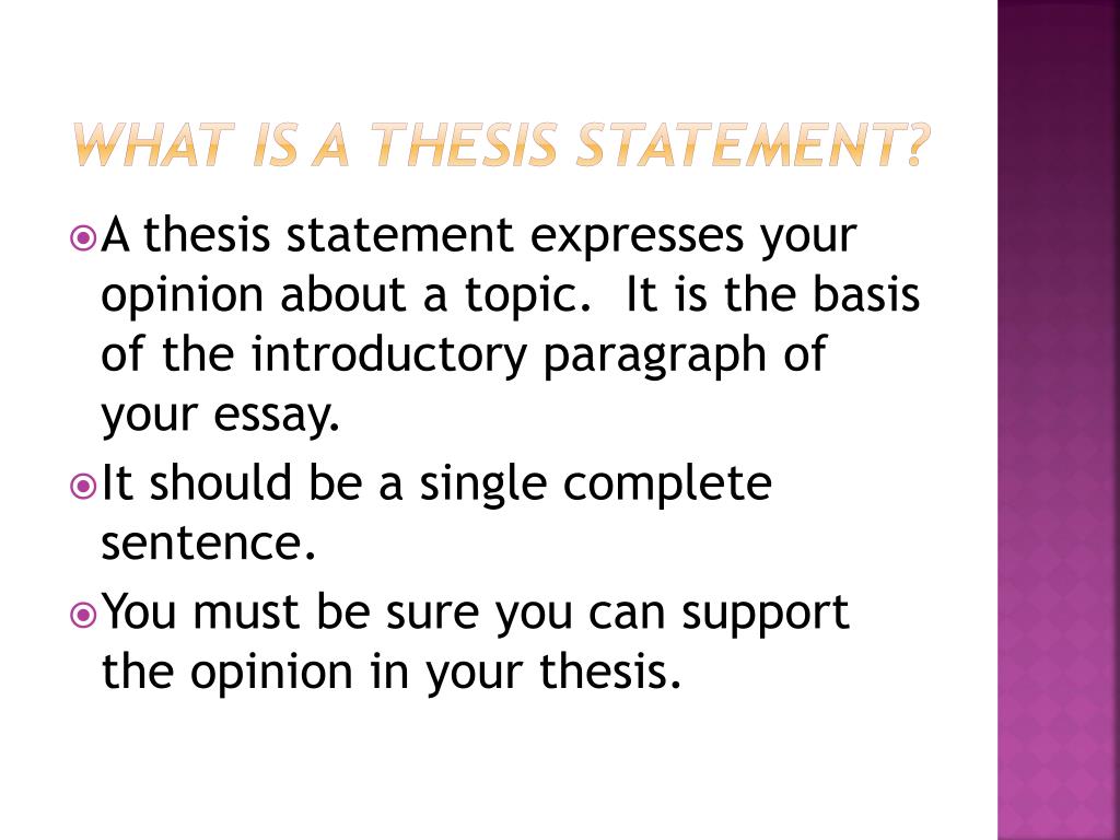 thesis statement powerpoint slideshare