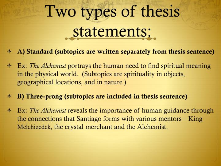 what are the two types of thesis