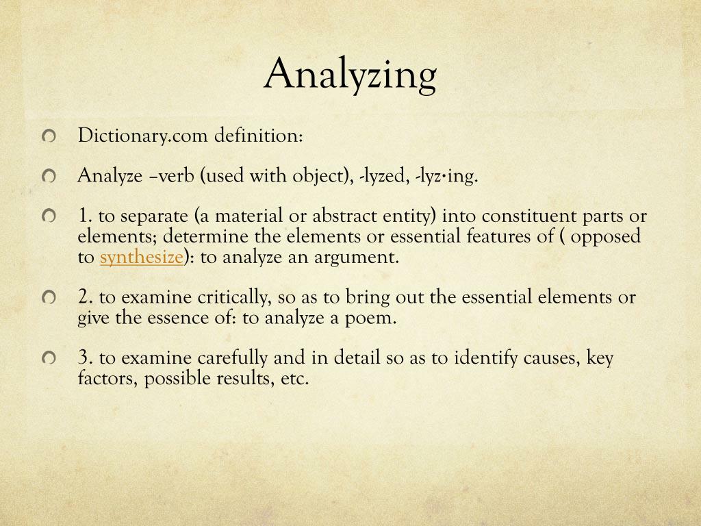 Analyze Definition & Meaning