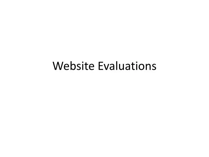 website evaluations n.
